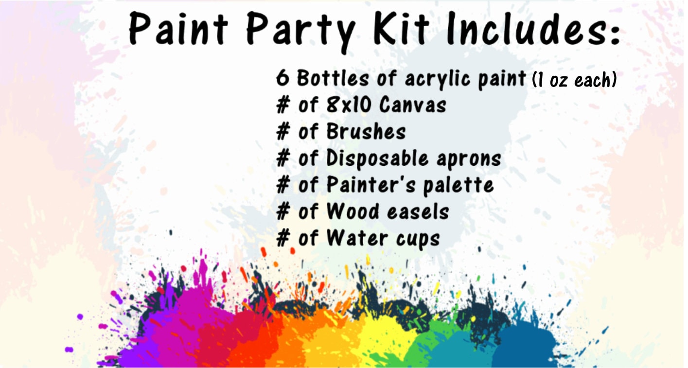 Paint Party Kit, Canvas Painting Kits, Canvas Painting, Sip and Paint