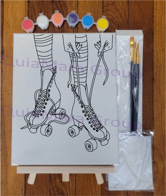 Let's Skate Canvas Painting Kit: Girls Night Craft (8x10)