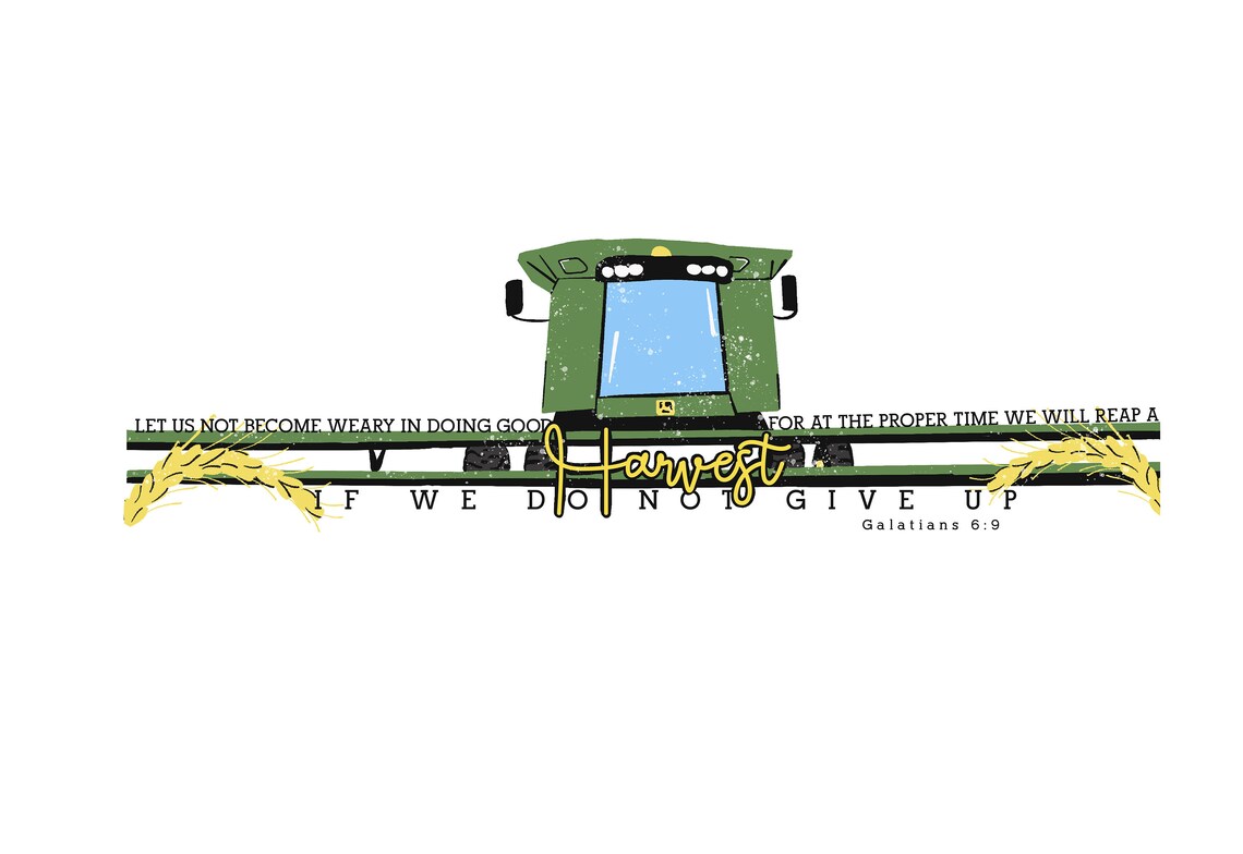 John Deere Combine Harvest Sticker Etsy