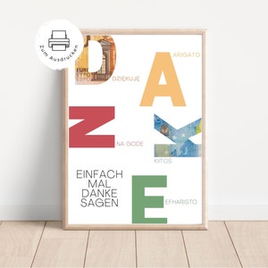 Geldgeschenk Danke | Kreatives Geldgeschenk zum Ausdrucken | Freundin Kollegin Rente Erzieherin Lehrerin| Sofort verfügbar