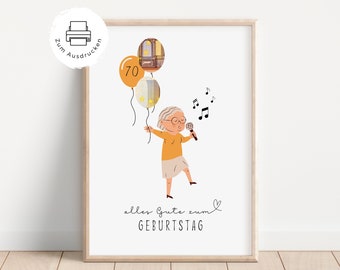 Regalo de dinero para el 70 cumpleaños | Regalo de dinero creativo para imprimir | Disponible inmediatamente
