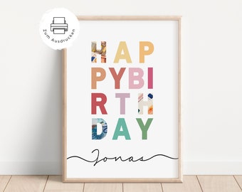 Regalo de dinero de cumpleaños personalizado | Globos | Dinero de la tarjeta de cumpleaños | Regalo de cumpleaños para imprimir | Descarga digital