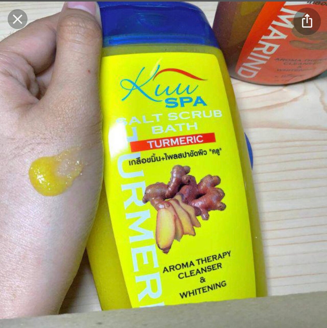 Kuu Spa Salt Scrub Bath Turmeric Therapy Cleaner Etsy
