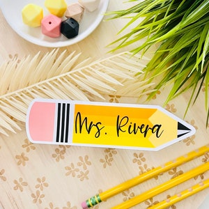 Custom Pencil Name Sticker | Custom Teacher Pencil Name Sticker | Teacher Pencil Sticker | Personalized Pencil Sticker