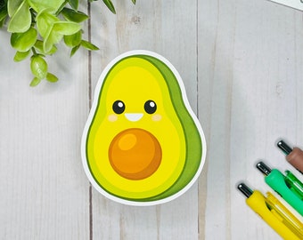 Avocado Sticker | Half Happy Avocado Decal | Food Sticker