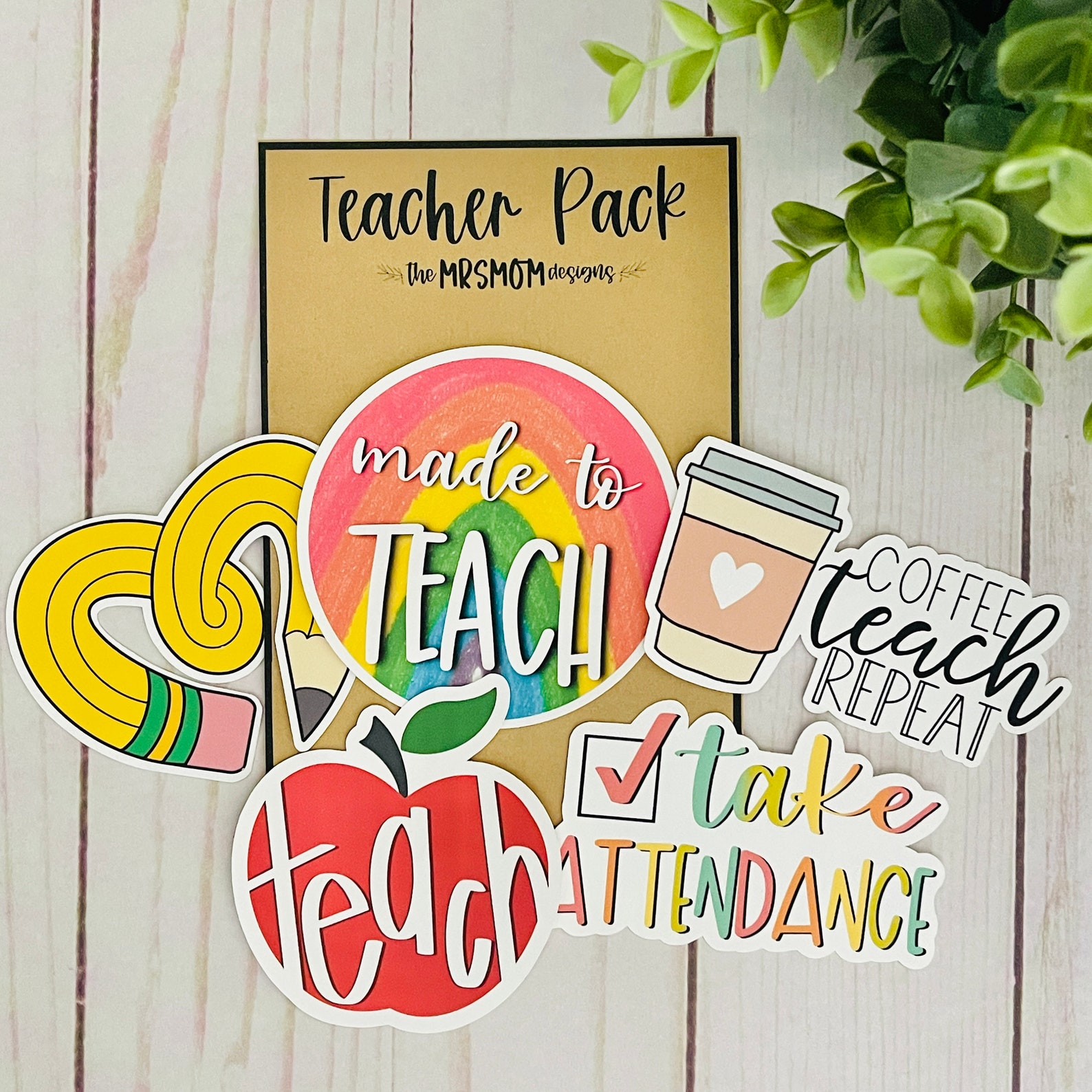 Teacher Sticker Pack Educator Decals Teacher Gift Etsy