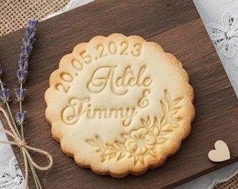 Emporte-pièce Mariage Champêtre Bohème | Biscuits Personnalisés Prénoms & Date | Cadeau DIY Souvenir Unique | cadeau invité