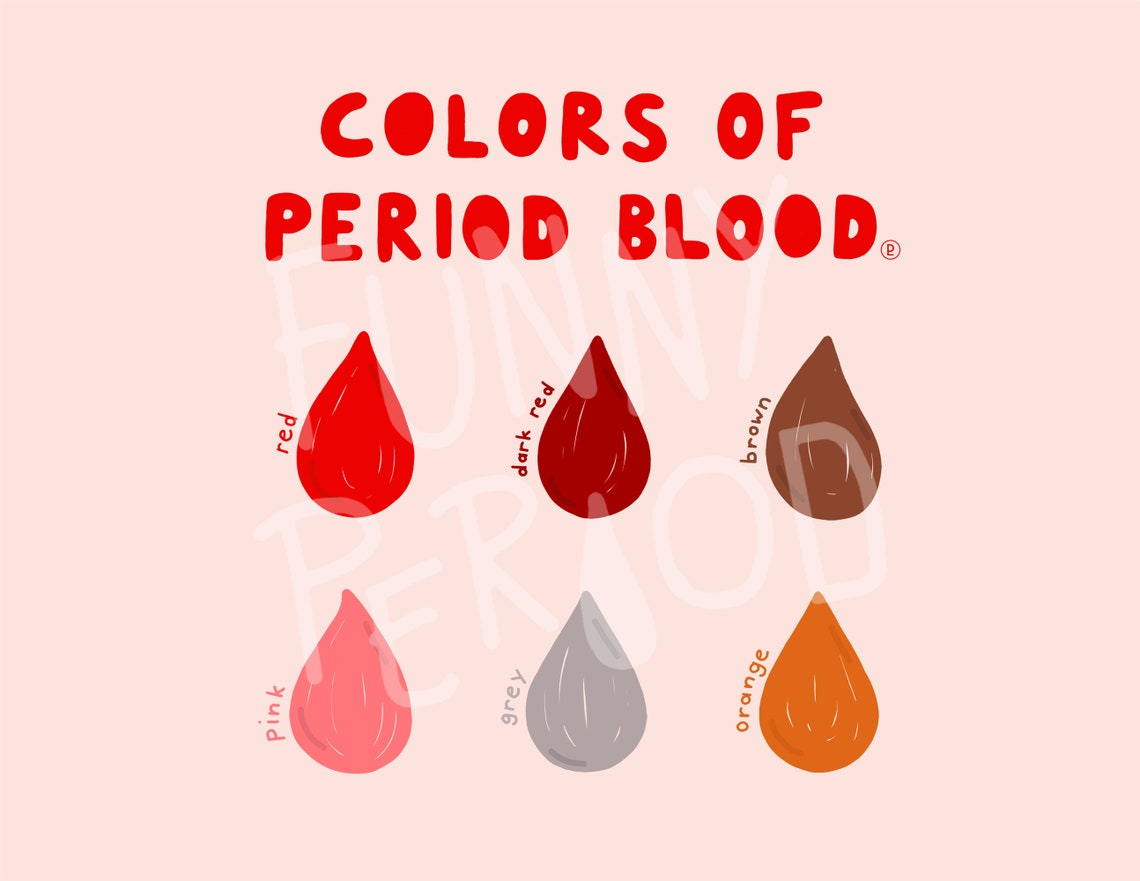 Colors Of Period Blood Informative Menstruation Illustration Etsy