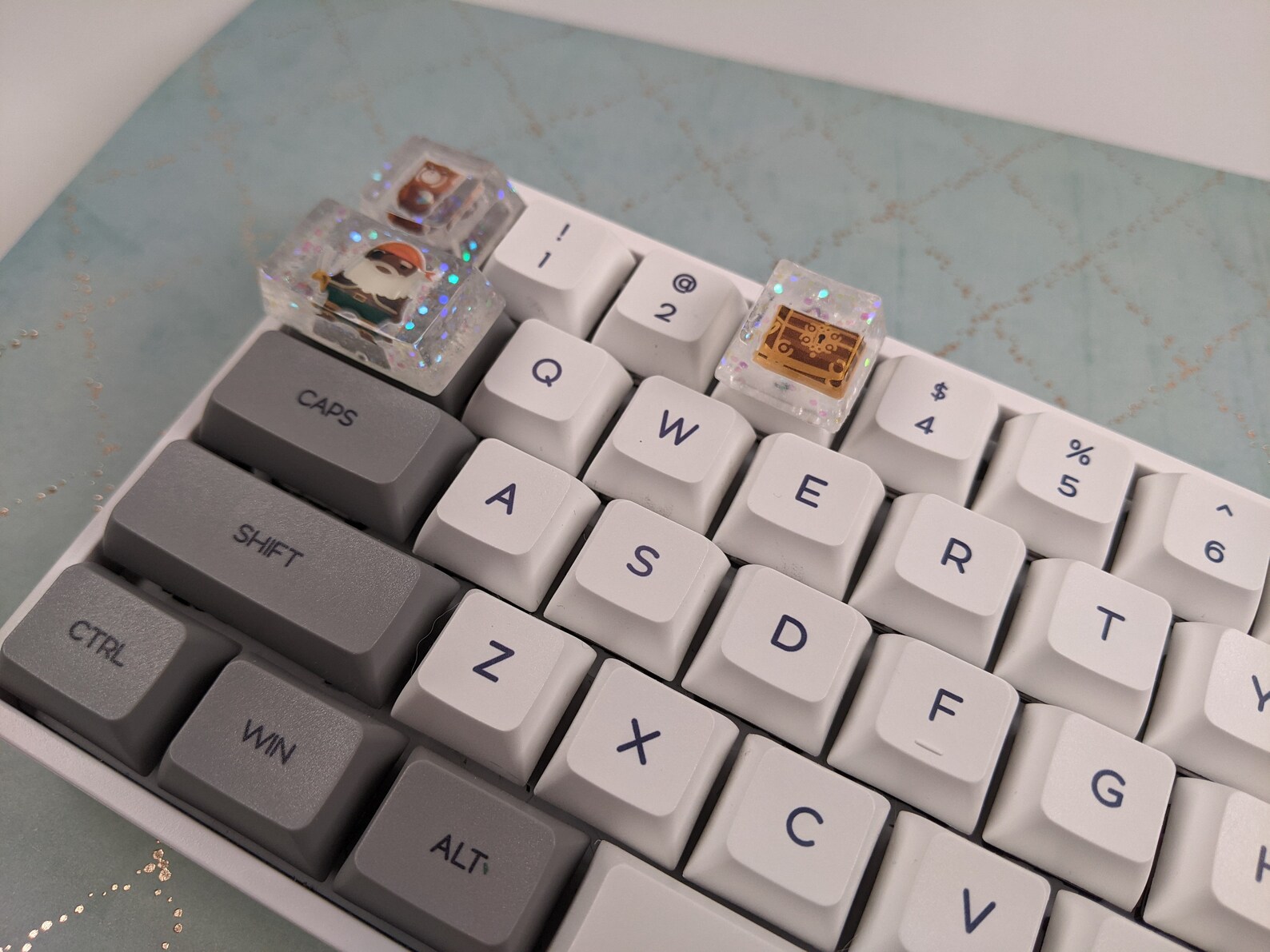 Trio of decorative computer keyboard keys. Epoxy resin. Pirate Etsy