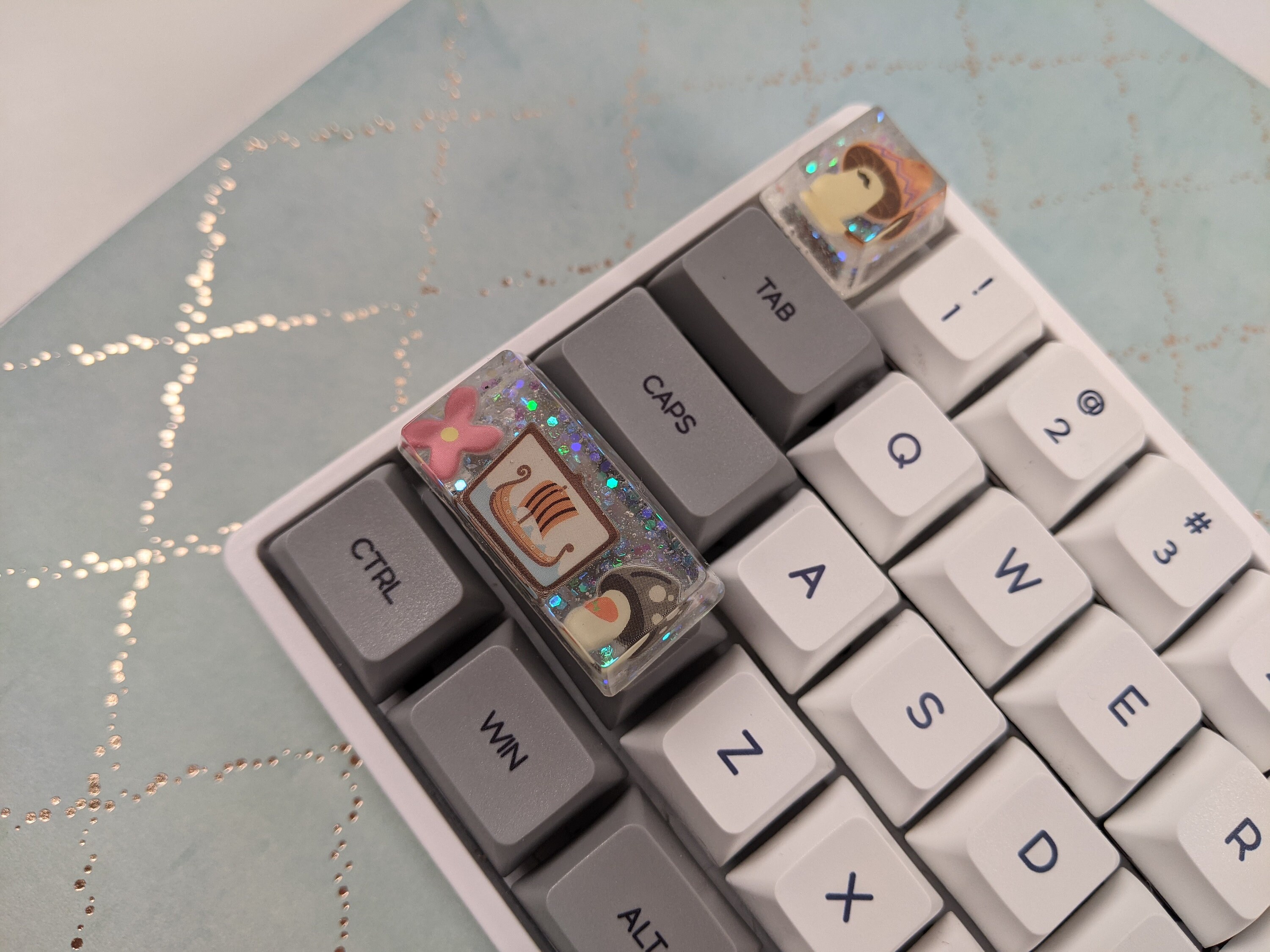 Duo of fun decorative computer keyboard keys. Epoxy resin. Etsy