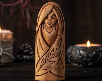 Eir Norse Goddess, Eir Goddess, viking statue, goddess statue, pagan altar, norse pagan, wood figure, eir figure