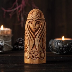 Luna Goddess, Luna Witch Goddess, pagan altar, viking statue, norse gods, norse pagan