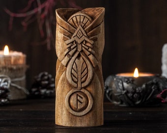 Allfather Odin Standbeeld, Noorse God, Odin houten standbeeld, heidens altaar, Asatru, Wotan, Scandinavisch altaar, vikinggod, houtsnijwerk