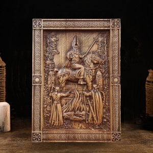 Svarog Wood Wall Decor, Svarog Slavic God, Svarog Wood Decor, Slavic pagan, Slavic statue, slavic pantheon, slavic idol, svarog idol