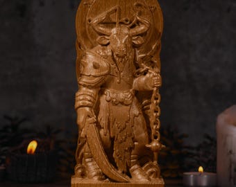 Morax Demon, Morax President statue, Morax Goetia President, Demonology figure, Goetia demon, pagan altar, pagan statue