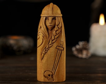 Morrigan statue, Morrigan Celtic Goddess, Morrigan wood figure, Celtic gods, pagan statue, morrigan statue