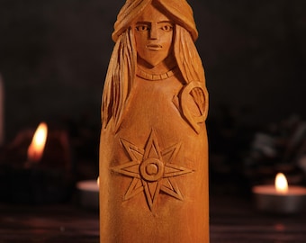 Inanna Mesopotamian Goddess, Mesopotamian Goddess, Inanna wood figure, Pagan statue, witchcraft godess, Inanna figure