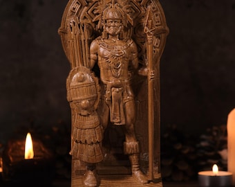 Tezcatlipoca Aztec God, Aztec god, Aztec statue, mexican art, Mayan God, pagan altar, maya statue, aztec temple art