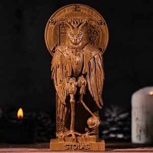 Stolas Goetia Dämon, Stolas Statue, Dämonologie Figur, Goetia Dämon, heidnischer Altar, heidnische Statue