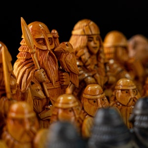 Norse Gods Chess Set, Valhalla Battle Chess Set,  unique chess set, viking statue, norse pagan, pagan gift, chess figures, norse altar