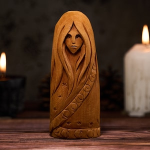 Moon Goddess, Nyx Goddess, Luna Norse Goddess, pagan statue, Wicca statue, Wicca altar, moon statue, moon witch