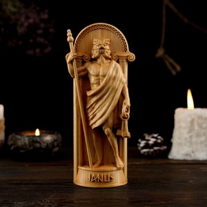 Dios romano Jano, figura romana Jano, estatua pagana, estatua romana, dios romano, altar pagano