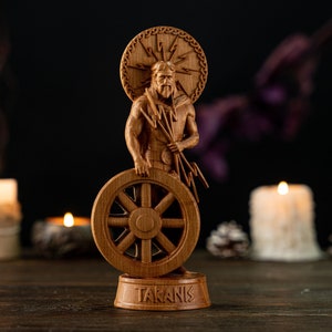 Dio celtico Taranis, figura celtica Taranis, divinità celtiche, altare celtico, statua pagana