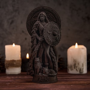 Black Freyja statue, Freyja Goddess, Freyja Norse goddess, Freyja wooden statue, paganism goddess, norse pagan, pagan altar