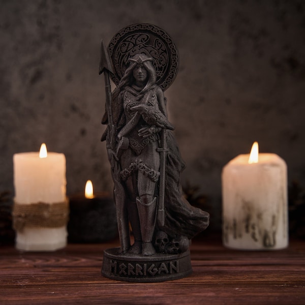 Black Morrigan Goddess, Morrigan blackfigure, Celtic gods, pagan statue, morrigan statue