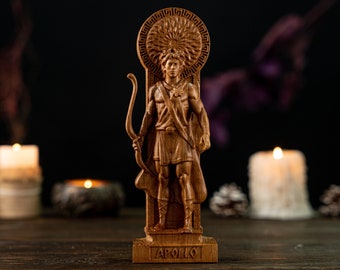Estatua griega de Apolo, figura griega de Apolo, dioses griegos, altar griego, estatua pagana, estatua de Apolo