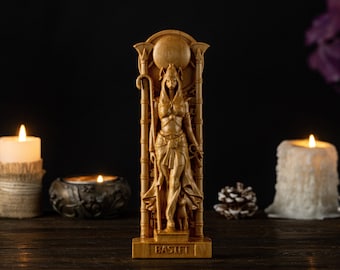 Bastet Egyptian Goddess, Bastet statue, ancient egypt gods, egypt gods, ancient paganism, pagan altar, egypt altar statue