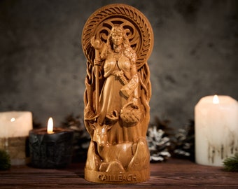 Cailleach Irish Goddess, Cailleach Celtic Goddess, Scotish Goddess, Winter Queen, Cailleach statue, pagan altar, celtic pantheon