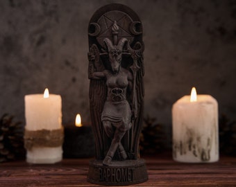 Black Baphomet statue, Satan Symbol, Lucifer Demon, Devil statue, occultism statue, gnostic idol, pagan religion
