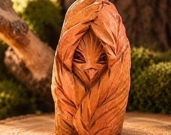 Keeper of the Grove, Hand Carved Wooden Forest Spirit, Mystical Woodland Guardian, Nature Lover Gift, Fantasy Decor