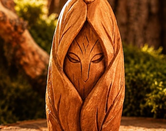 The Silent One Forest Guardian, Hand Carved Wooden Spirit, Mystical Woodland Figure, Nature Decor, Fantasy Sculpture, Unique Gift