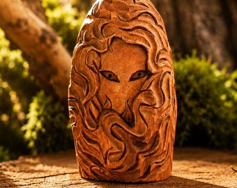 Whisper of the Woods, Forest Spirit Wooden Figure, Hand Carved Mystical Guardian, Woodland Sculpture, Fantasy Nature Decor
