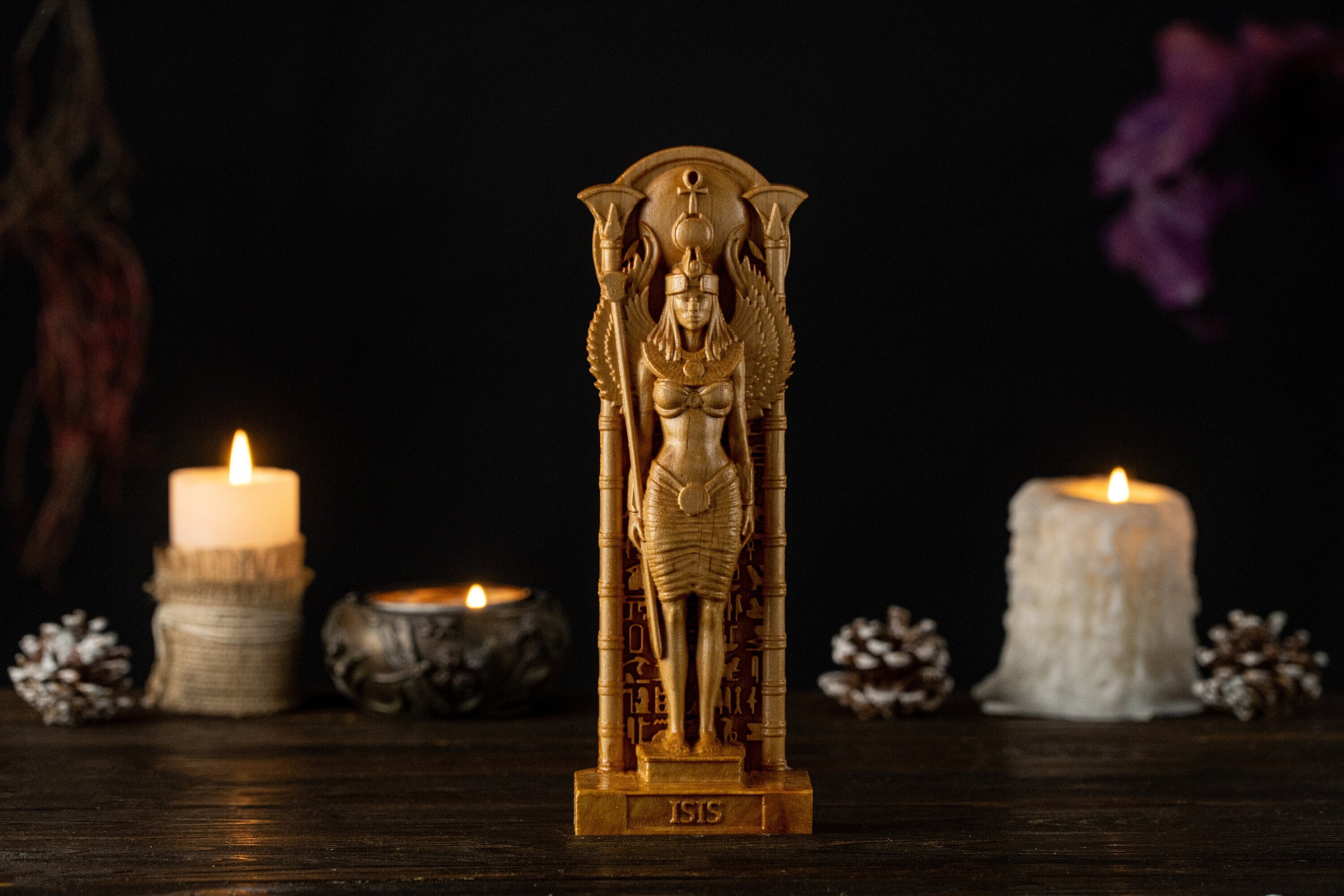 Isis Egyptian Goddess, Isis statue, ancient egypt gods, egypt gods, ancient paganism, pagan altar, egypt altar statue