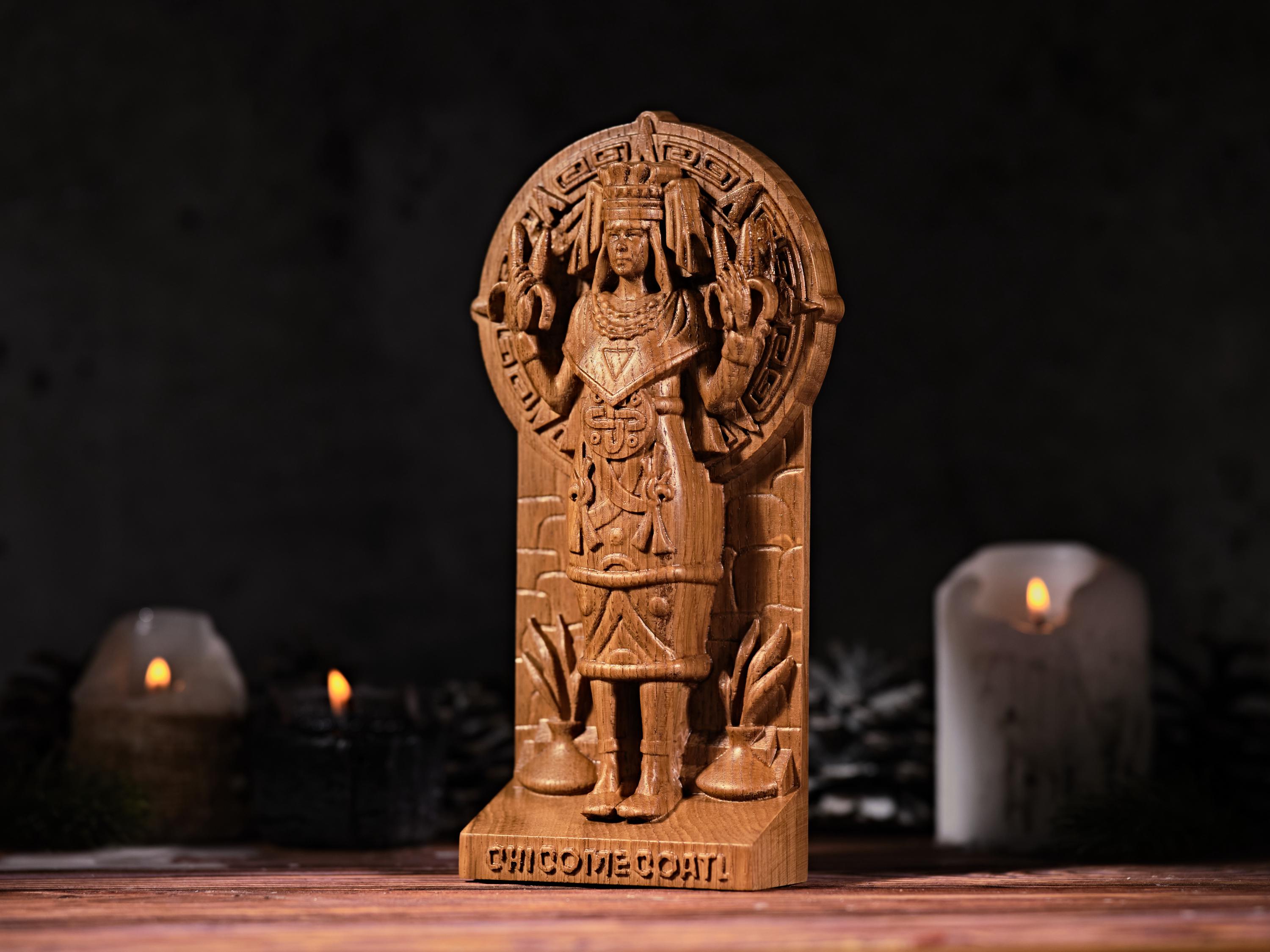 Chicomecoatl Aztec Goddess, Aztec Goddess, Aztec Statue, Mexican