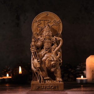 Purson King Demon, Purson King statue, Purson Goetia King, Demonology figure, Goetia demon, pagan altar, pagan statue