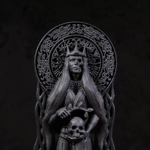 Hel Negra, diosa nórdica, diosa vikinga, figura de altar pagana, dioses nórdicos, estatua pagana, diosa escandinava, estatua vikinga imagen 2