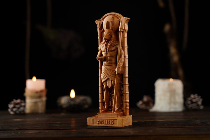Anubis Egyptian God, Anubis statue, ancient egypt gods, egypt gods, ancient paganism, pagan altar, egypt altar statue image 4