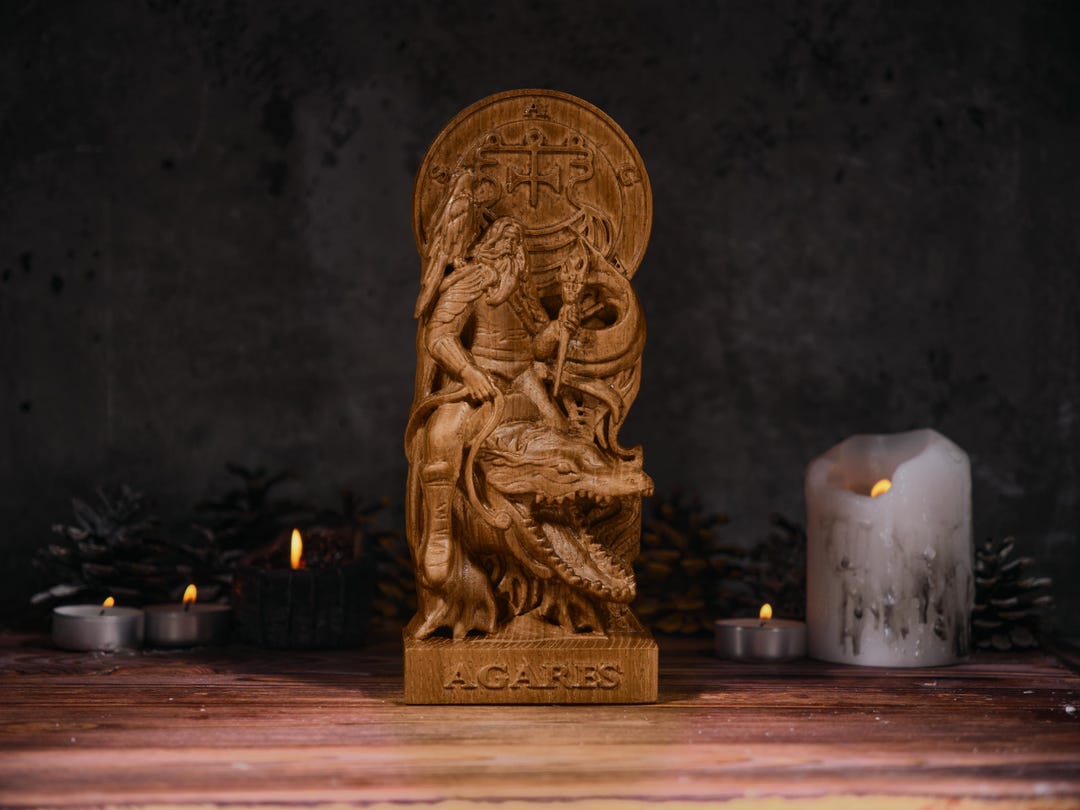 Agares Goetia Demon, Agares Duke Statue, Agares Goetia Duke, Demonology Figure, Goetia Demon, Pagan Altar, Pagan Statue - Etsy Canada