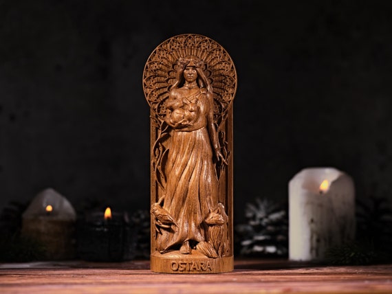 Ostara Spring Goddess, Eostre Goddess, Norse pagan Goddess, Easter Decor, wicca statue, pagan altar, norse goddess