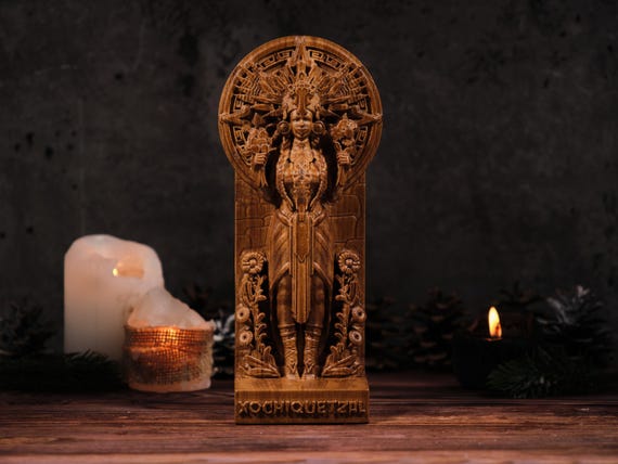 Xochiquetzal Aztec Goddess, Aztec Goddess, Aztec Statue, Mexican