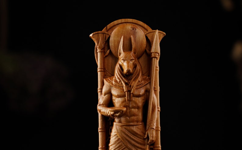 Anubis Egyptian God, Anubis statue, ancient egypt gods, egypt gods, ancient paganism, pagan altar, egypt altar statue image 2