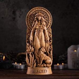 Brigid Celtic statue, Brigid Celtic Goddess, Brigid statue, Celtic gods, pagan altar, celtic altar, goddess statue