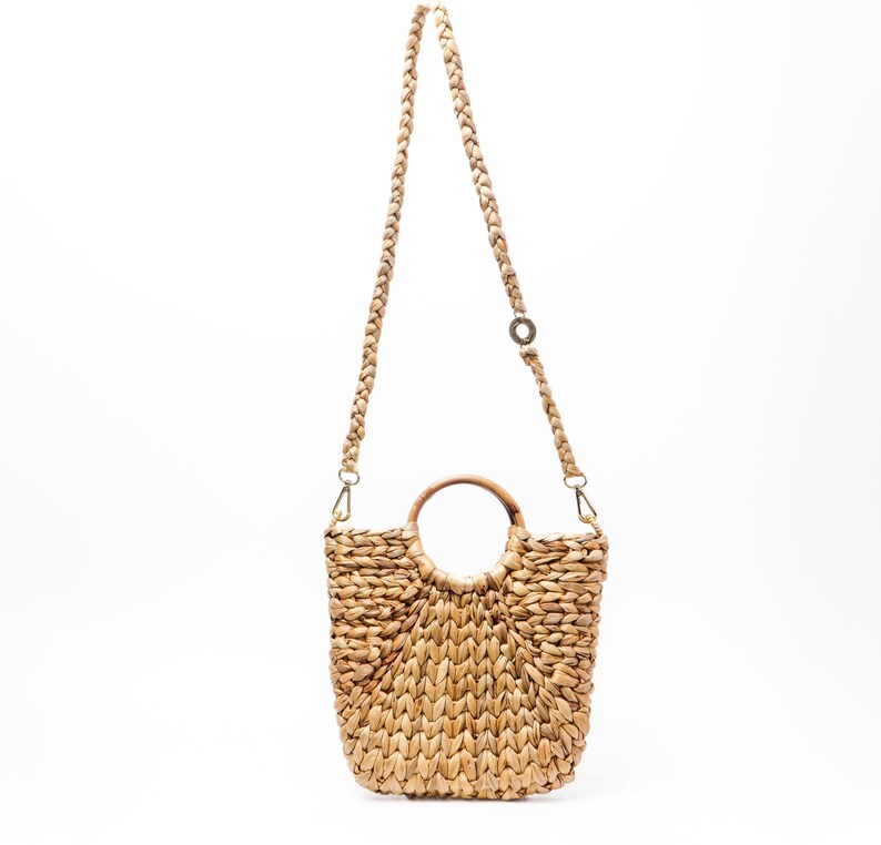 Straw shoulder bag sustainable and eco friendly hyacinth image 6