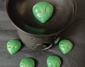 Five Alien Head Shaped Wax Melts. Great Gift for Sci-fi Lovers. Perhaps you would love it too. Choose colour and fragrance.