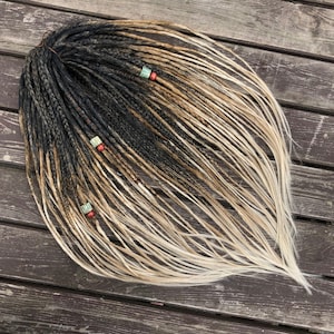 Gray Blonde Synthetic Dreadlocks - Beaded Boho Festival Hair