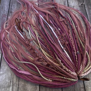 Dollcore Pink Synthetic Dreadlocks (Soft Curly Ends, 20in)